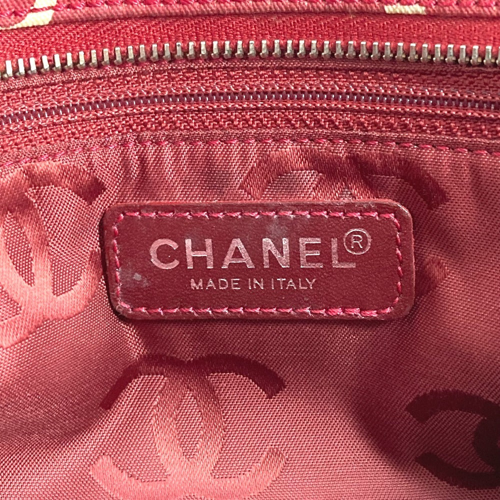 CHANEL Pouch canvas Red Bysy line logo