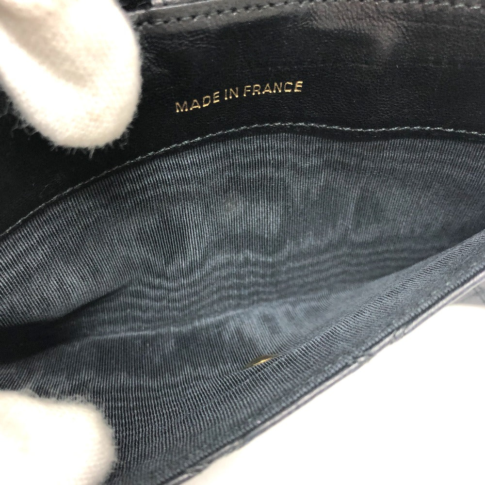 CHANEL Long Wallet Purse lambskin black Matrasse