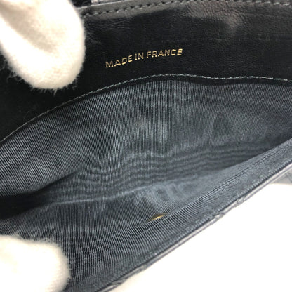 CHANEL Long Wallet Purse lambskin black Matrasse