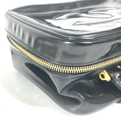 CHANEL Vanity bag enamel black vintage CC COCO Mark Women Used Authentic