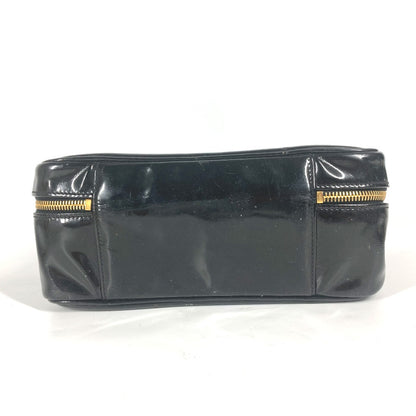CHANEL Vanity bag enamel black vintage CC COCO Mark Women Used Authentic
