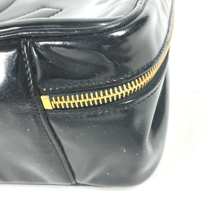 CHANEL Vanity bag enamel black vintage CC COCO Mark Women Used Authentic