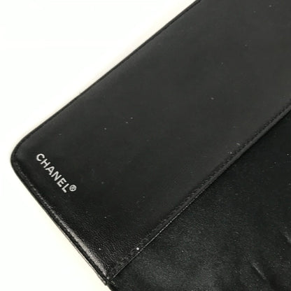 CHANEL Notebook cover Nylon black New travel line logo