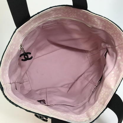 CHANEL Tote Bag canvas Light pink x black COCO Mark