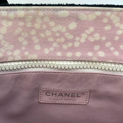 CHANEL Tote Bag canvas Light pink x black COCO Mark