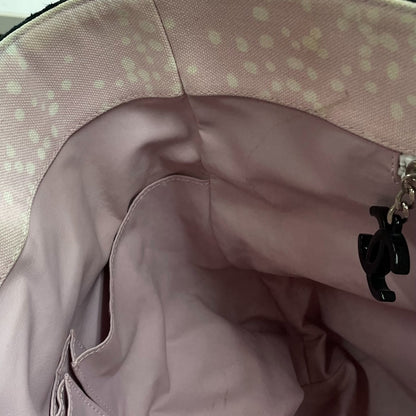CHANEL Tote Bag canvas Light pink x black COCO Mark