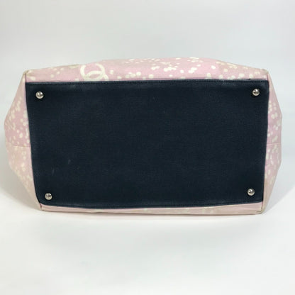 CHANEL Tote Bag canvas Light pink x black COCO Mark