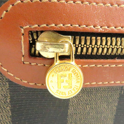 FENDI Handbag PVC Brown Pekan