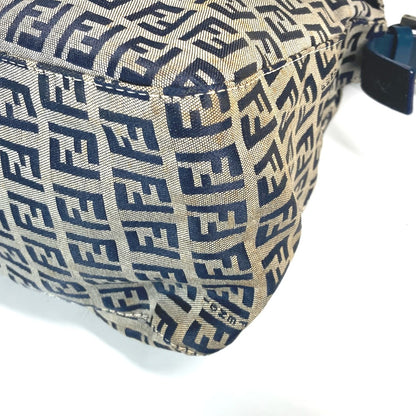 FENDI Shoulder Bag Canvas / leather Navy shoulder bag Mamma Bucket Women Used Authentic