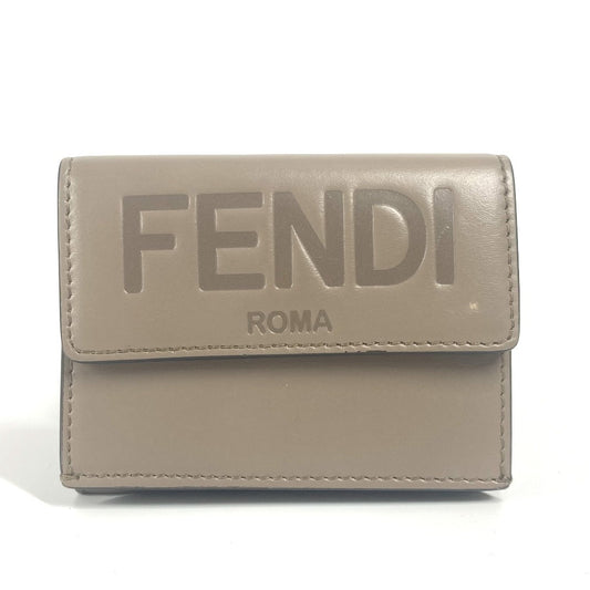 FENDI Trifold wallet 8M0395 leather Brown type logo