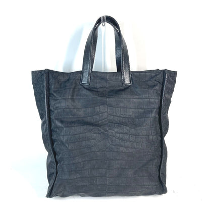 FENDI Tote Bag 7VA367 Nylon / leather black logo
