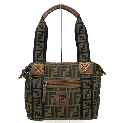 FENDI Handbag 7VS078 canvas Brown FF logo Zucca