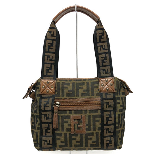 FENDI Handbag 7VS078 canvas Brown FF logo Zucca