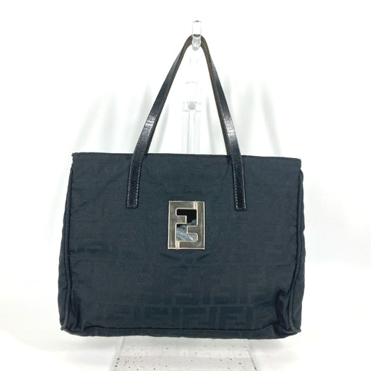 FENDI Tote Bag Nylon, Leather black vintage Zucca