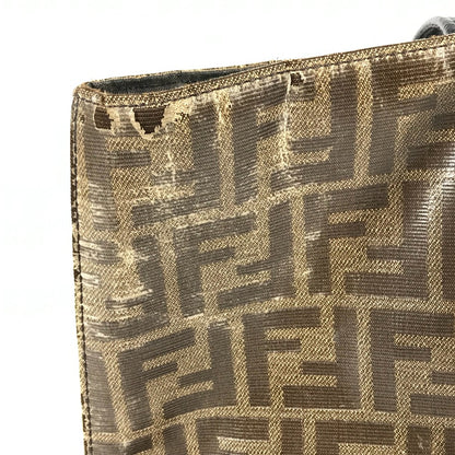 FENDI Tote Bag 8BH348 PVC, Leather Brown Zucca