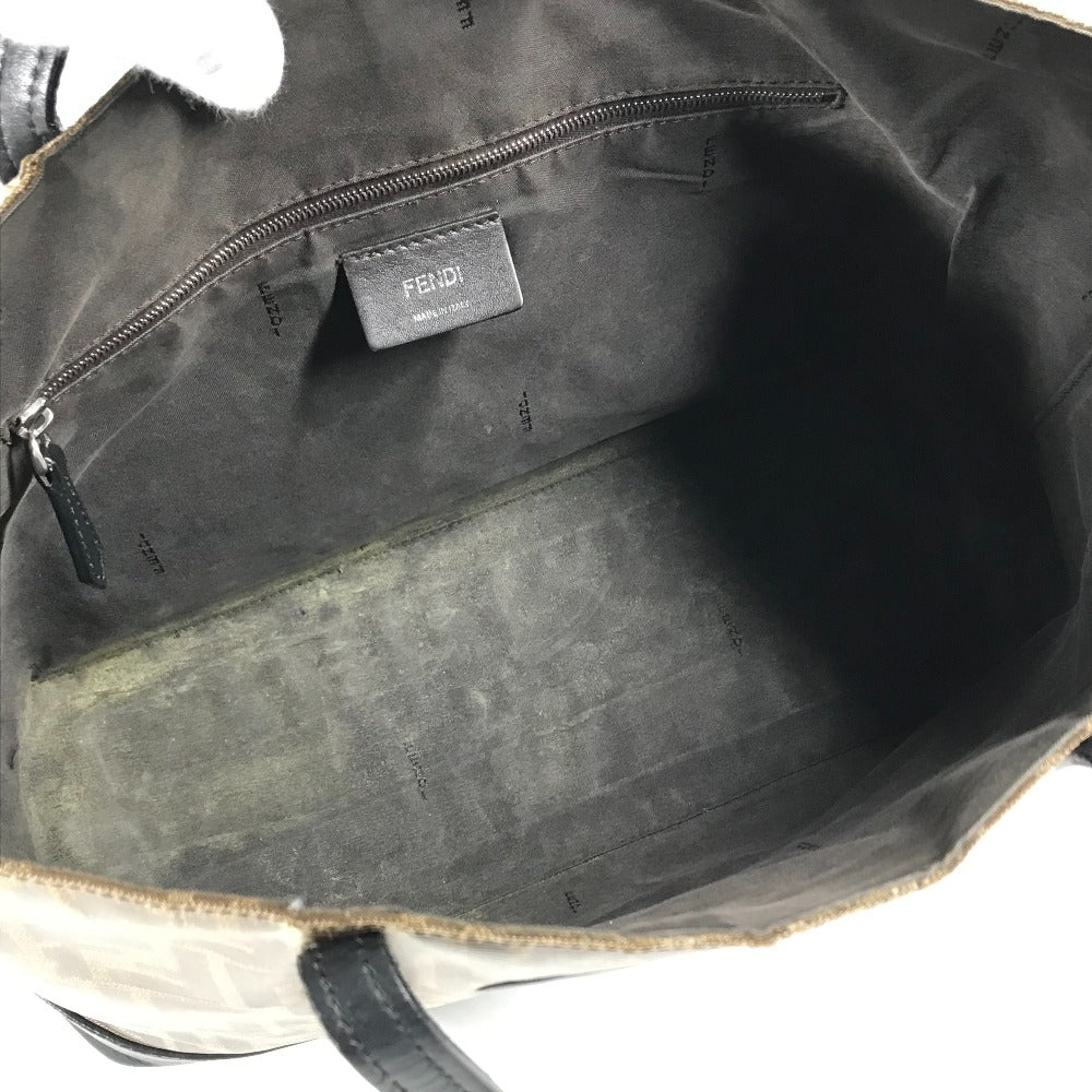 FENDI Tote Bag 8BH348 PVC, Leather Brown Zucca