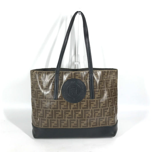 FENDI Tote Bag 8BH348 PVC, Leather Brown Zucca