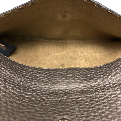 FENDI Long Wallet Purse 8M0144 leather gray Celeria Roman leather
