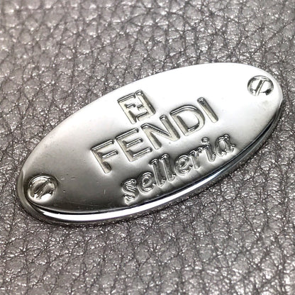 FENDI Long Wallet Purse 8M0144 leather gray Celeria Roman leather