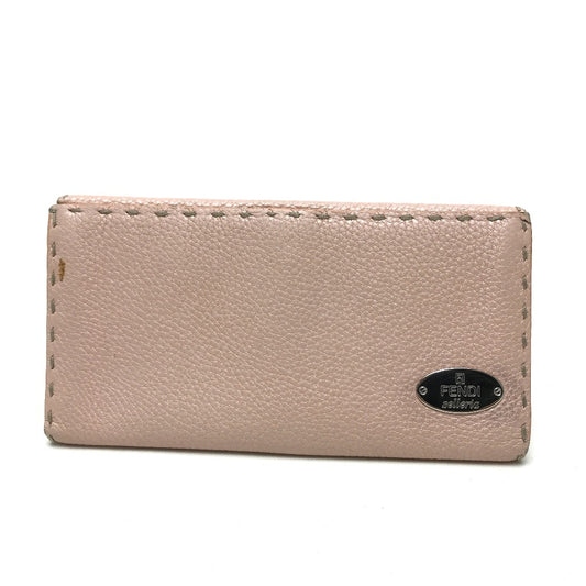 FENDI Long Wallet Purse 8M0144 leather pink Celeria Roman leather