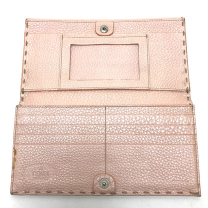 FENDI Long Wallet Purse 8M0144 leather pink Celeria Roman leather
