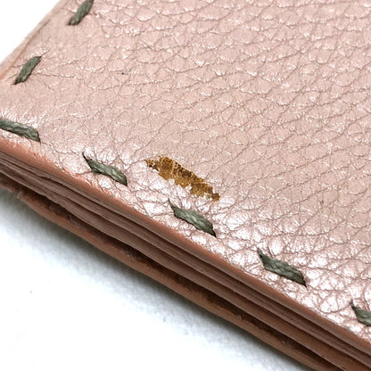 FENDI Long Wallet Purse 8M0144 leather pink Celeria Roman leather