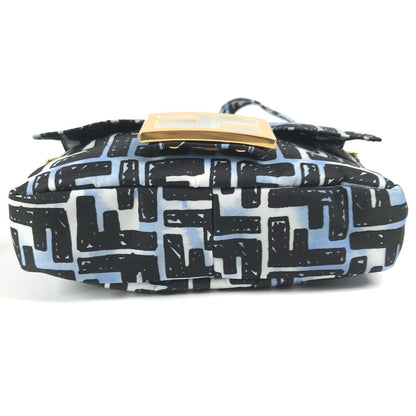 FENDI Shoulder Bag 8BR784  Nylon blue Joshua Vides Collaboration Zucca Baguette Mini mens Used Authentic