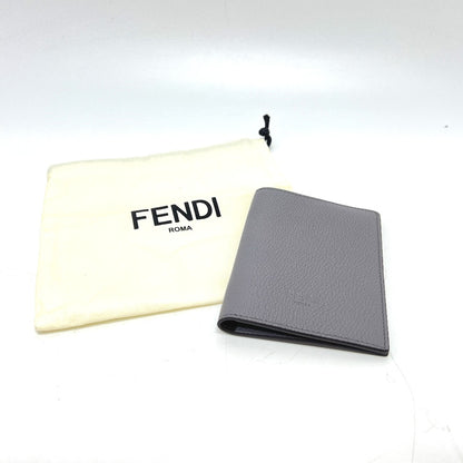 FENDI passport case 7AS378 leather gray logo