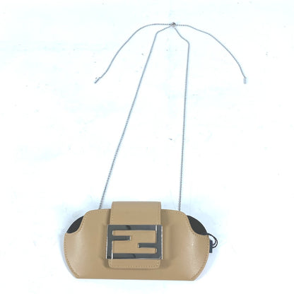 FENDI Other accessories 7AS069 leather beige FF logo sunglasses case