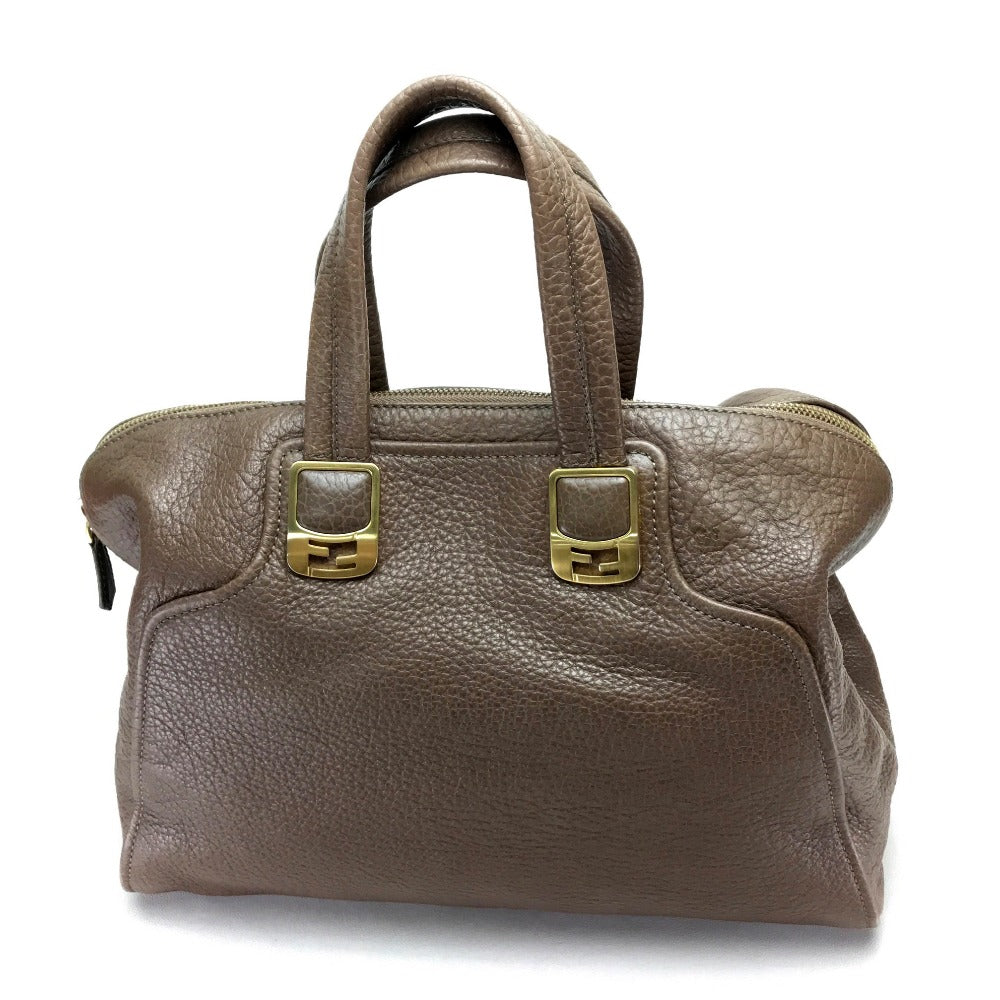 FENDI Handbag 8BL110 leather Brown Men's Women chameleon unisex(Unisex) Used Authentic