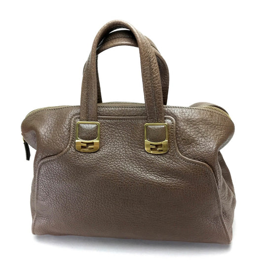 FENDI Handbag 8BL110 leather Brown Men's Women chameleon unisex(Unisex) Used Authentic