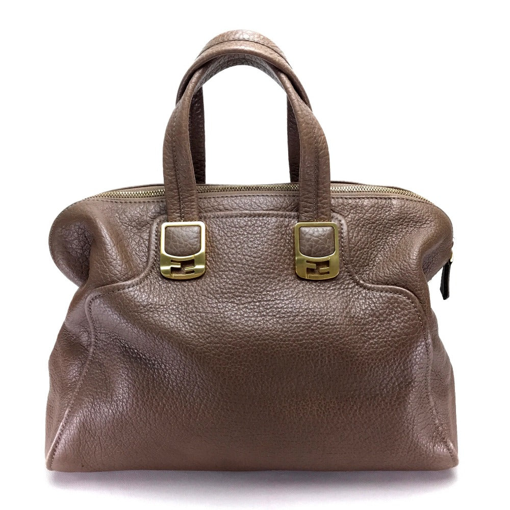 FENDI Handbag 8BL110 leather Brown Men's Women chameleon unisex(Unisex) Used Authentic