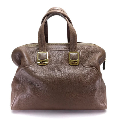 FENDI Handbag 8BL110 leather Brown Men's Women chameleon unisex(Unisex) Used Authentic