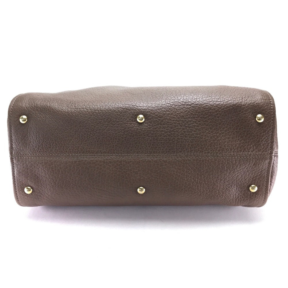 FENDI Handbag 8BL110 leather Brown Men's Women chameleon unisex(Unisex) Used Authentic