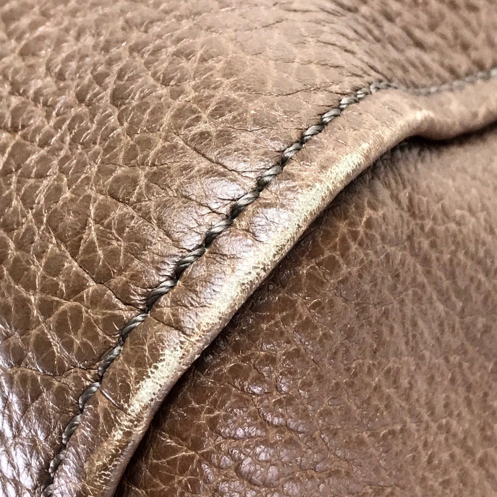 FENDI Handbag 8BL110 leather Brown Men's Women chameleon unisex(Unisex) Used Authentic