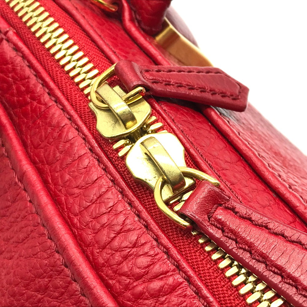 FENDI Handbag 8BL114 leather Red Mini Boston Duffel bag chameleon Women Used Authentic