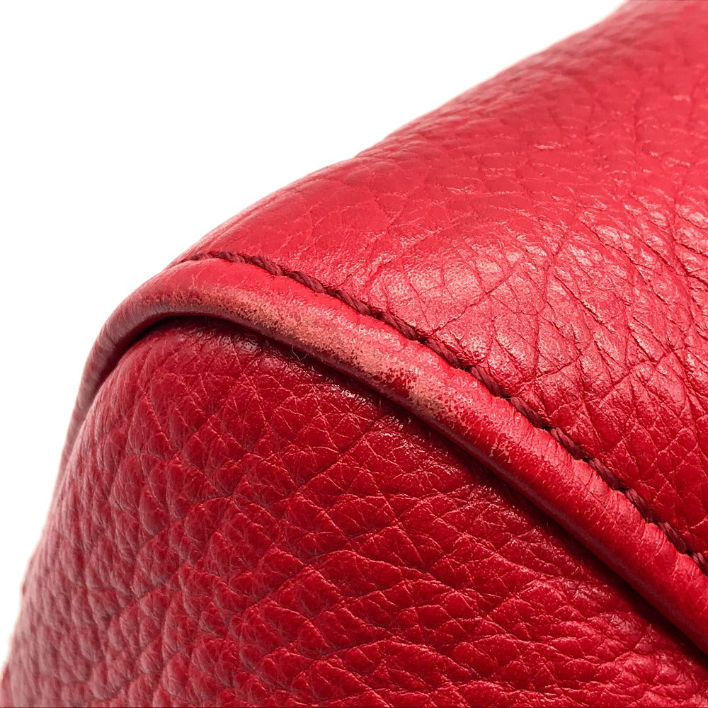 FENDI Handbag 8BL114 leather Red Mini Boston Duffel bag chameleon Women Used Authentic