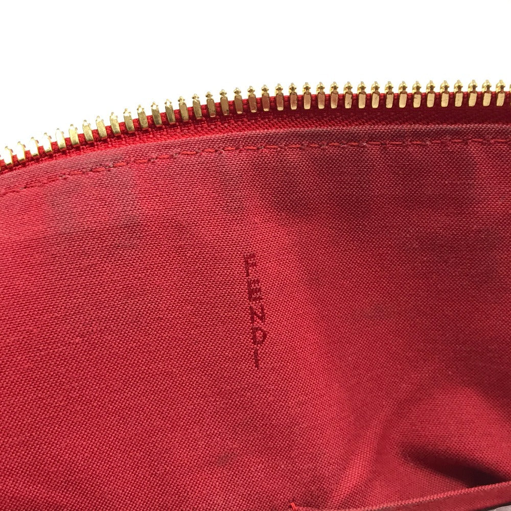 FENDI Handbag 8BL114 leather Red Mini Boston Duffel bag chameleon Women Used Authentic