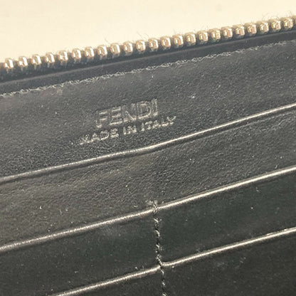FENDI Long Wallet Purse 8M0299 leather black Long wallet Studs