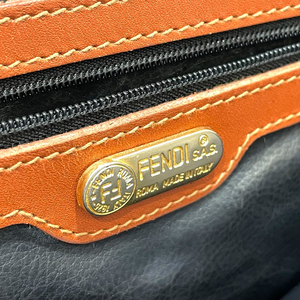 FENDI Handbag PVC / Leather Brown type Pecan Shoulder Women Used Authentic