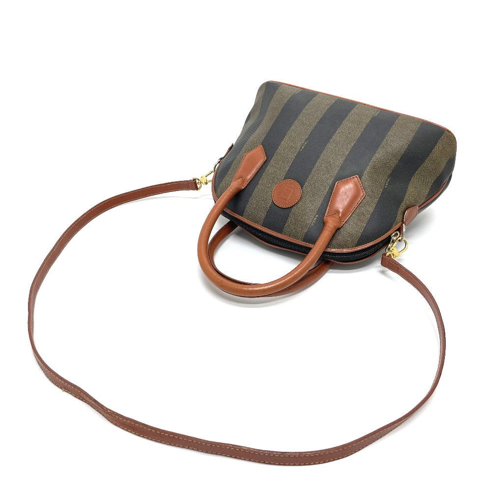 FENDI Handbag PVC / Leather Brown type Pecan Shoulder Women Used Authentic