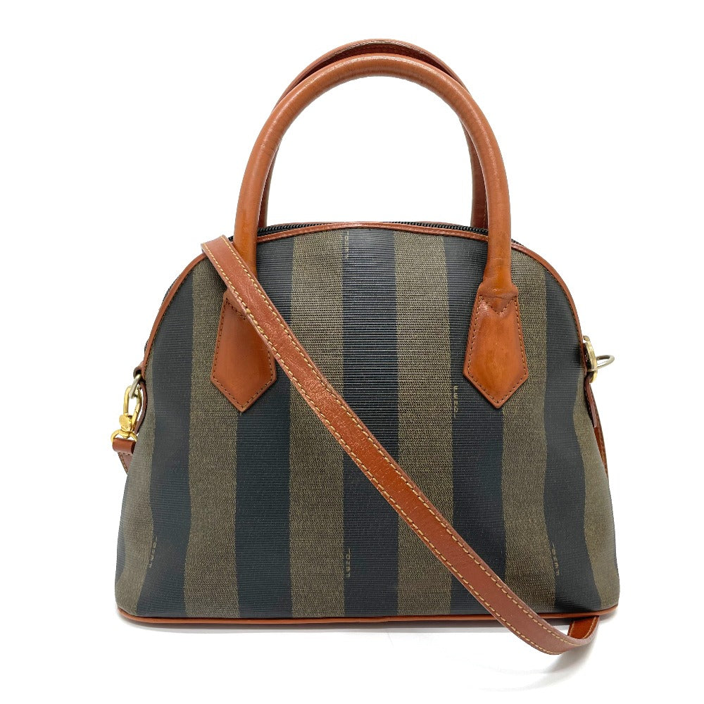 FENDI Handbag PVC / Leather Brown type Pecan Shoulder Women Used Authentic
