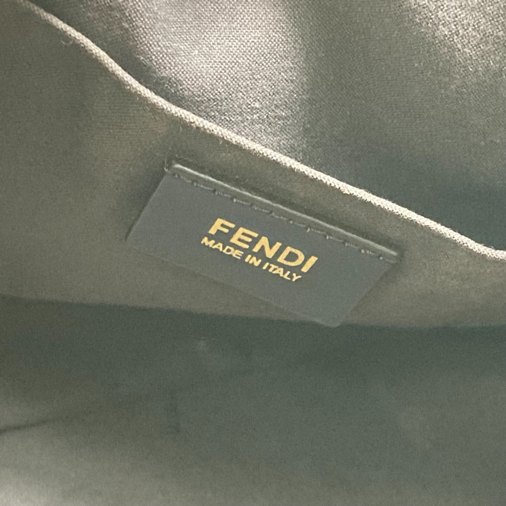 FENDI Handbag 8BN251 Leather/Canvas, Suede Brown Pecan Women Used Authentic