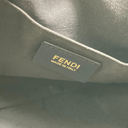 FENDI Handbag 8BN251 Leather/Canvas, Suede Brown Pecan Women Used Authentic