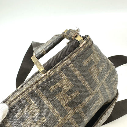 FENDI Shoulder Bag 7VA214 PVC Brown Zucca Pattern