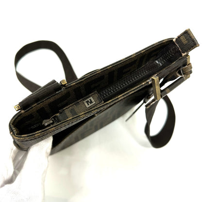 FENDI Shoulder Bag 7VA214 PVC Brown Zucca Pattern