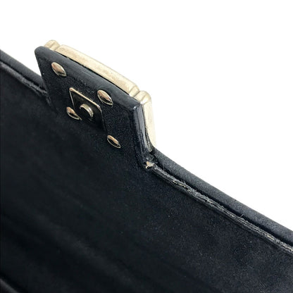 FENDI Shoulder Bag 8M0371 leather black Pochette Crossbody Double micro baguette Women Used Authentic