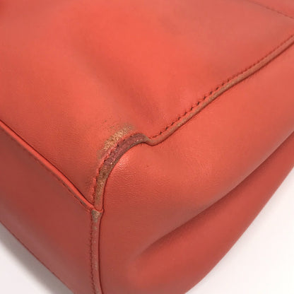 FENDI Handbag 8BN244 leather Salmon pink type Shoulder Crossbody Mini Pea Kaboo Women Used Authentic