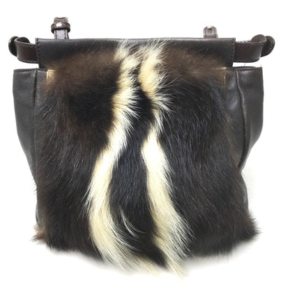 FENDI Shoulder Bag 8BT161 fur Dark brown Fur bag Peekaboo Women Used Authentic