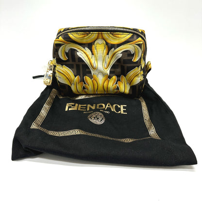 FENDI Pouch 8N0172 Nylon Brown Versace VERSACE collaboration Fendace FENDACE